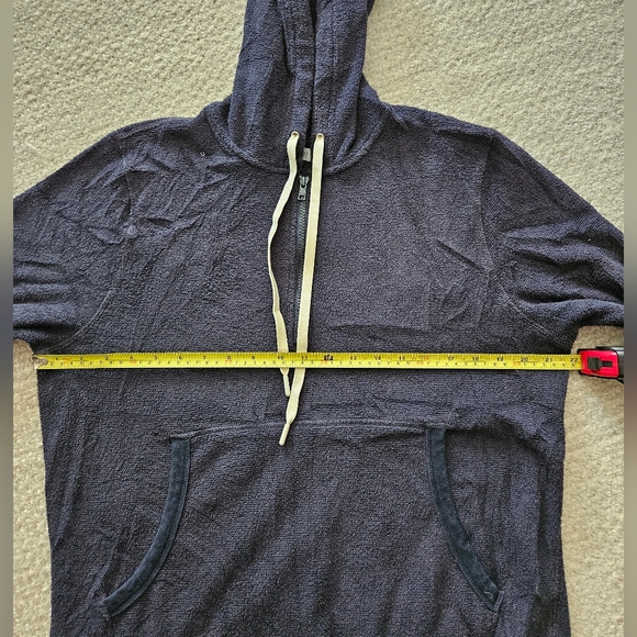 Outerknown Hightide 1/4 Zip Pullover Navy Hoodie - size medium - Picture 13 of 14